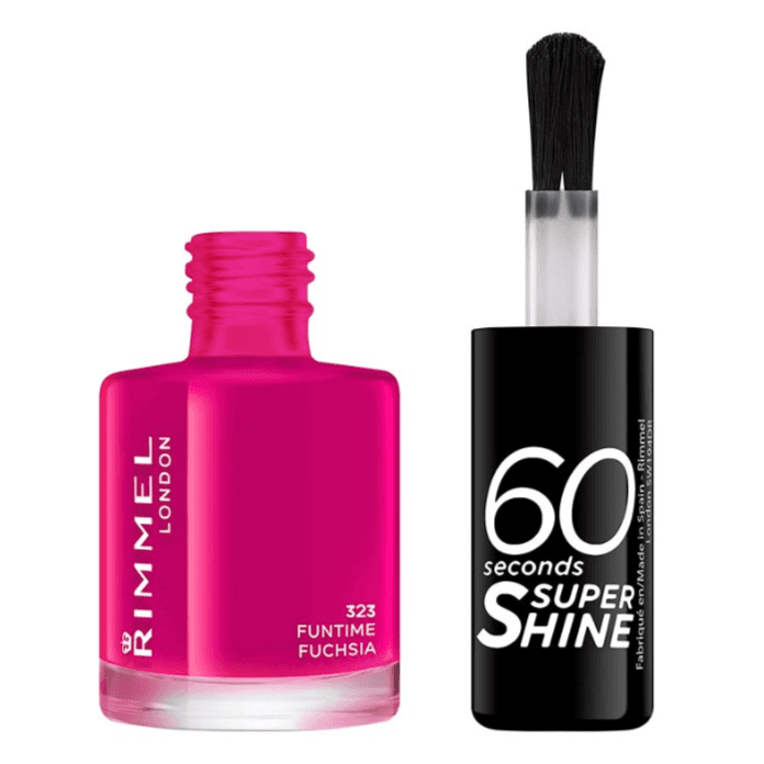 Rimmel London 60 Seconds Super Shine Nail Polish Funtime Fuchsia 323 8ml