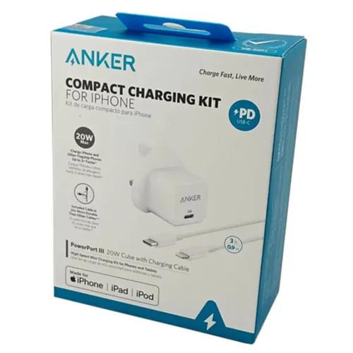 Anker Powerport Iii 20w Cube With Charging Cable 3ft 0.9m