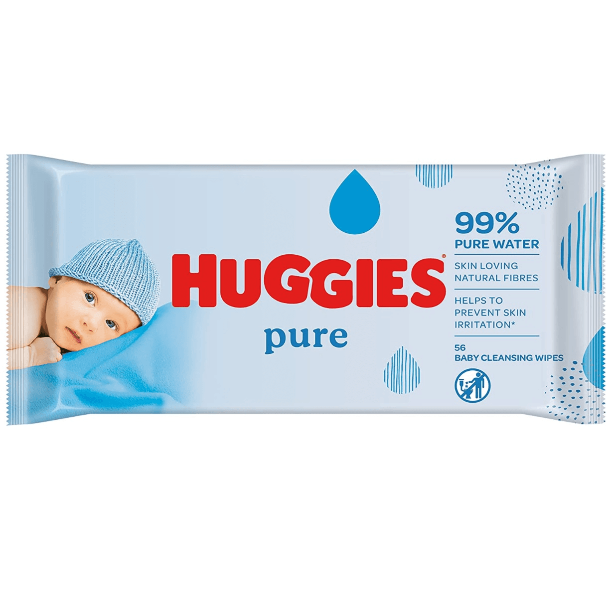 Huggies Pure Baby Wipes 56 Pcs