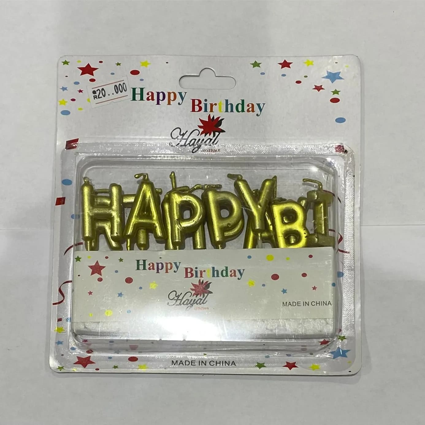 Gold Happy Birthday Candles Set