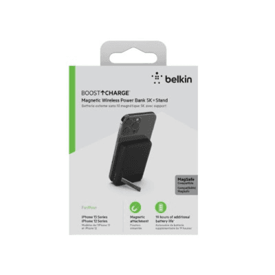 Belkin Boost Charge Magnetic Wireless Power Bank 5k + Stand Black