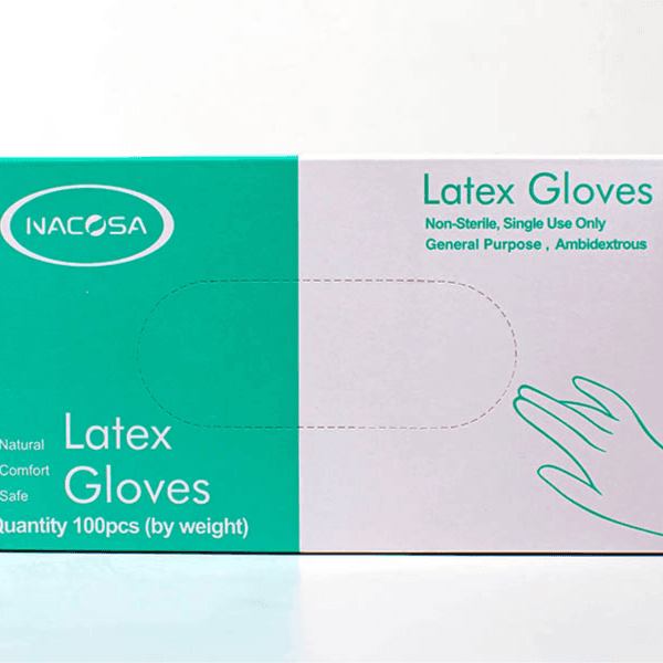 Nacosa Latex Powder Free Gloves Large 100Pcs 