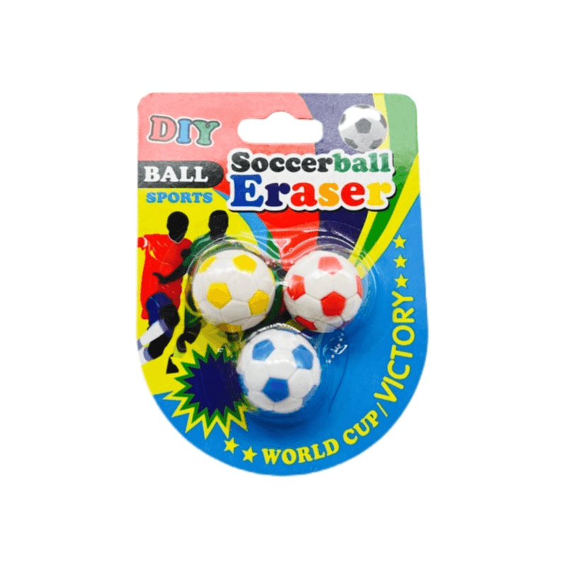 Soccer Ball Eraser 3 Pieces Set - 10865