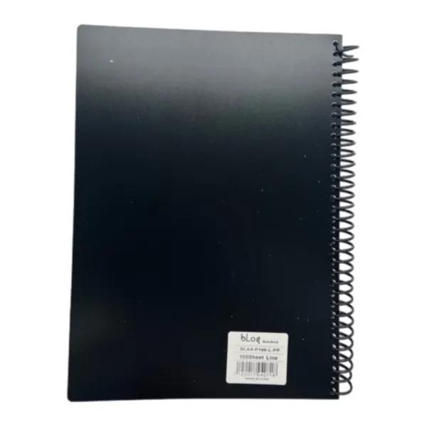 Blog University Ruled Notebook, A4 Size 100 Sheets Black Colour - 2736