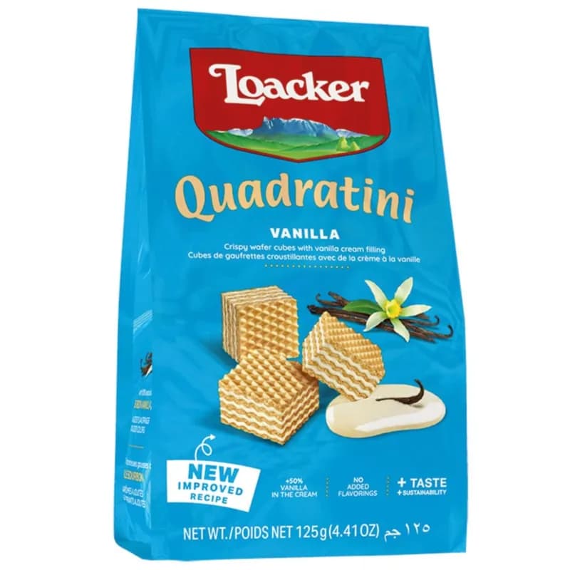 Loacker Quadratini Vanila Crispy Wafer Cubes 125g