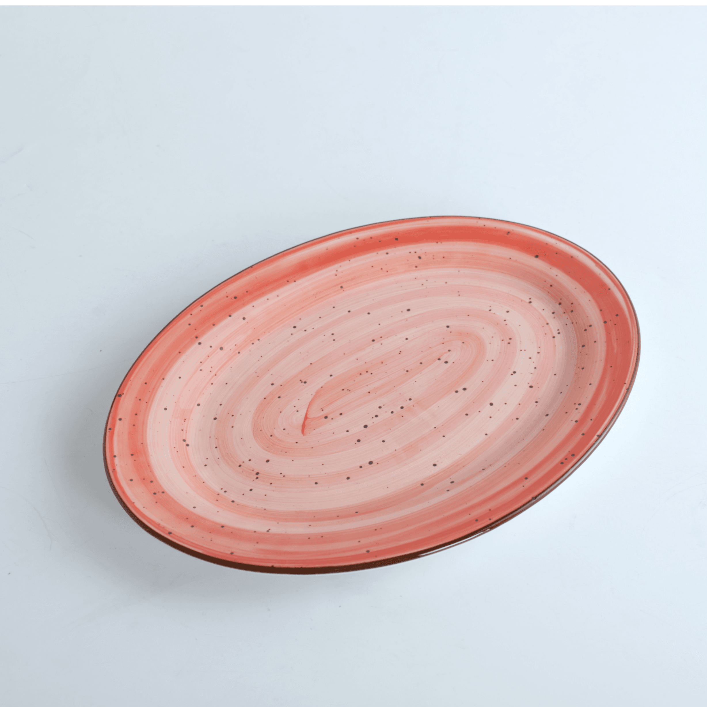 08-053Dr H.P Deco. Red / Oval Plate 14" / 35Cm - 6251882027270