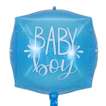 Baby Boy Blue Cube Helium Balloon