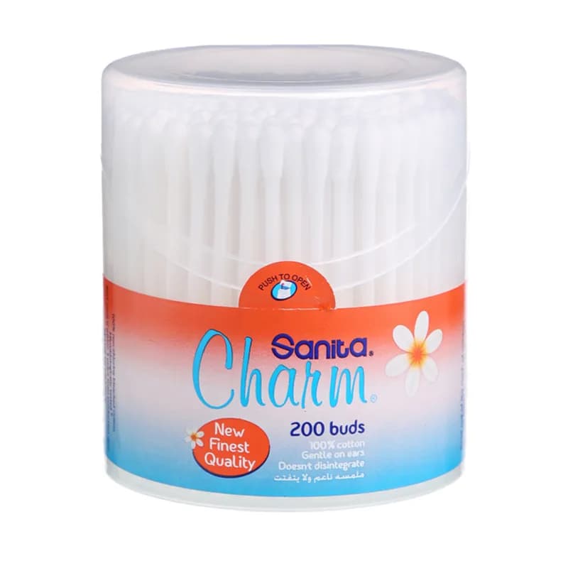 Sanita Charm Cotton Cotton Buds 200 Buds