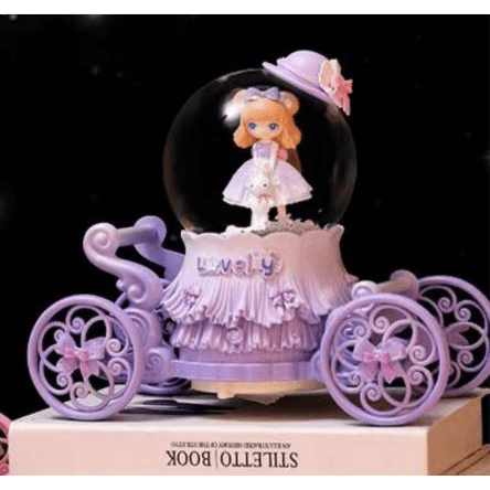 Lovely Girl In Carriage Rotating Crystal Ball
