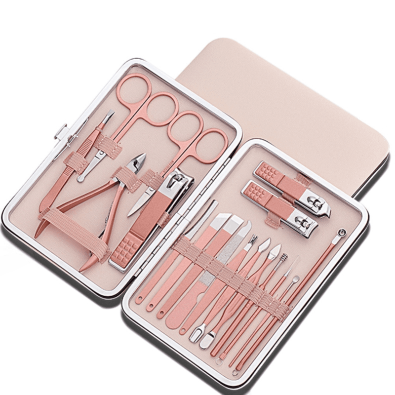 Realong Lancy Pedicure Manicure Kit Pink 18 Pieces