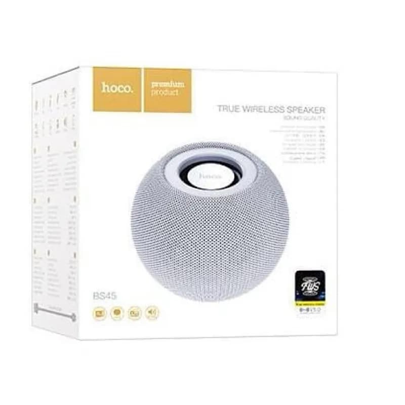 Hoco,true Wireless Portable Speaker With Charging Cable, Size 9cm,colour Grey - 9418