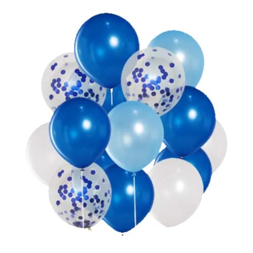 Blue Helium Filled Balloons - 10 Pieces