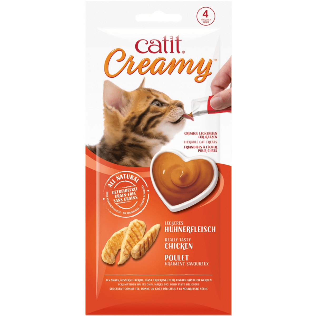 Catit Creamy Lickable Treats - Chicken  4 x 10g Tubes