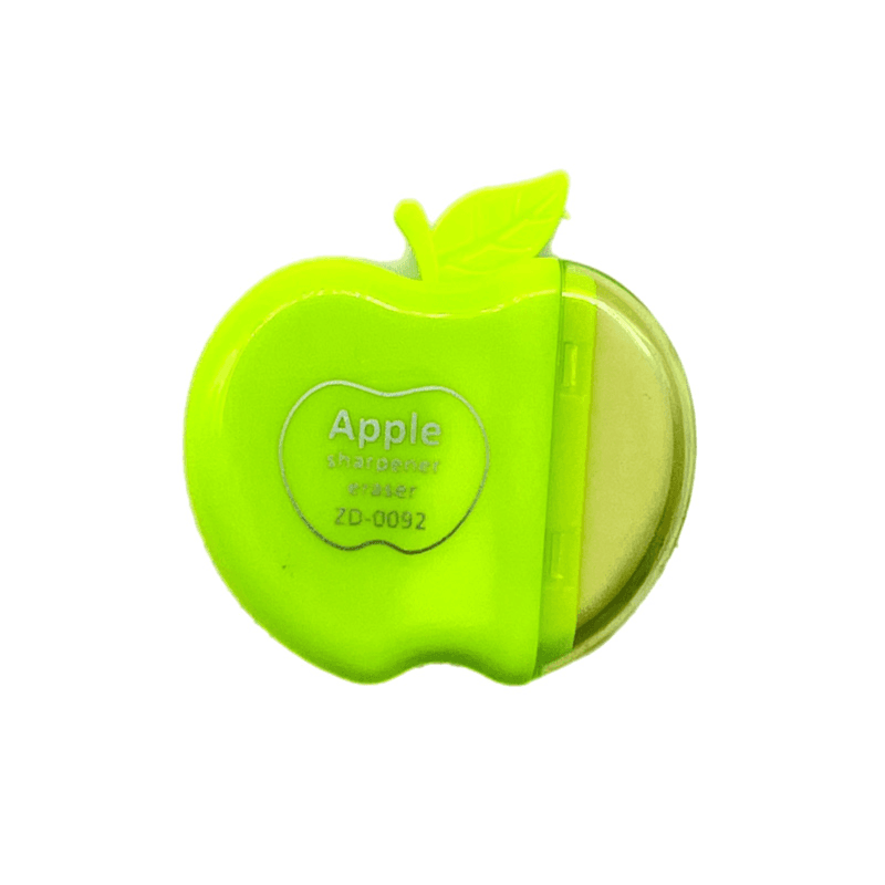 Apple Shape Sharpener And Eraser Green Colour - 8781