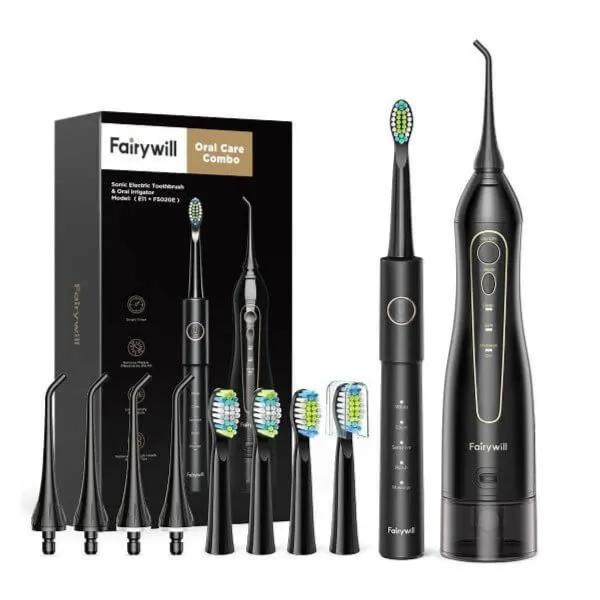 Fairywill Sonic Electric Toothbrush & Oral Irrigator Black