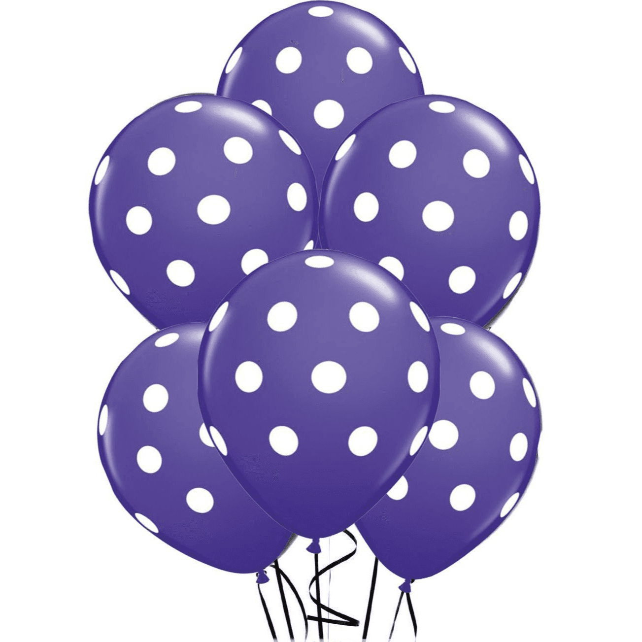 Purple Colour Polka Dot Balloons For Birthday Pack Of 12