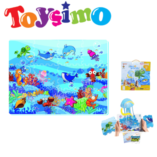 12 Pieces 3D Sea Animal Puzzle Mat