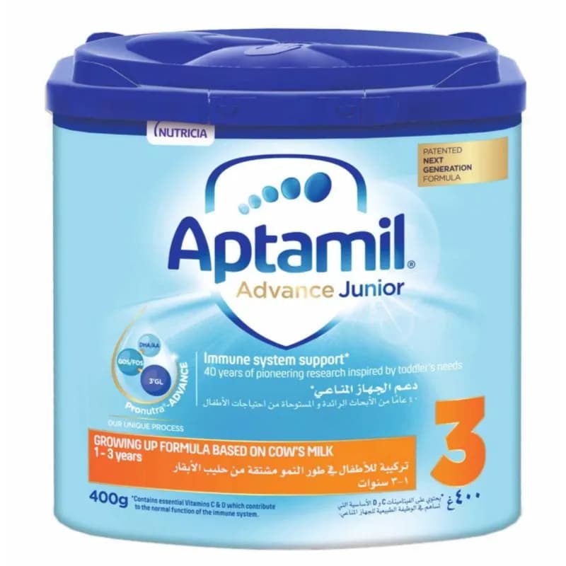 Aptamil Advance Junior 3 Growing Up Formula Milk From 1-3 Years 400gm