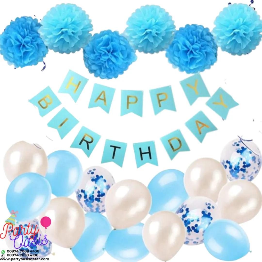 Pom Pom Birthday Decoration Set - Non Inflated