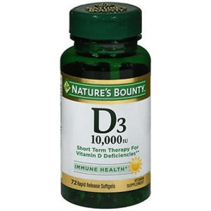 Natures Bounty D3 10,000 iu 72 Softgels