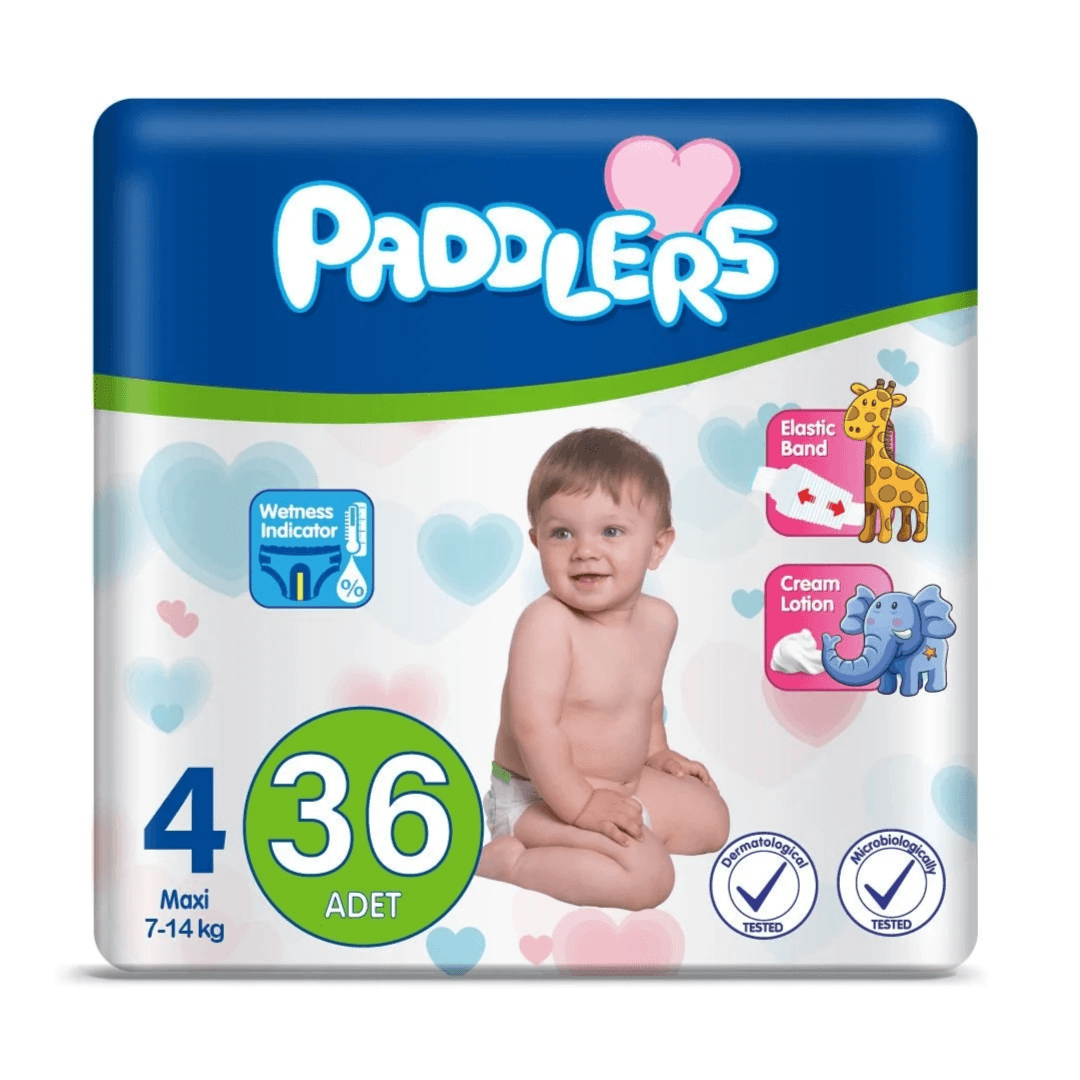 Paddlers Baby Diapers Number 4 Maxi 36 Pieces (7-14 Kg) Eco Package