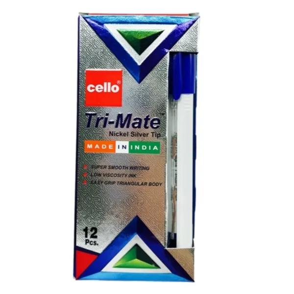 Cello Tri-mate Blue Color Ball Point Pen 12 Pieces Packet - 10629