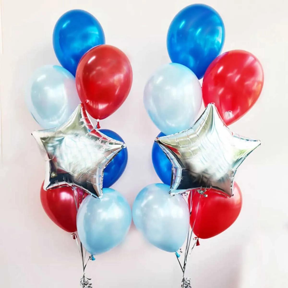 Red, Blue Silver Helium Balloons