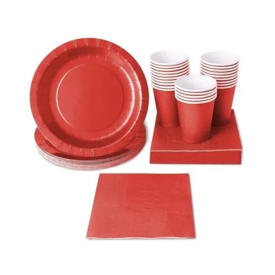 Red Plates Set