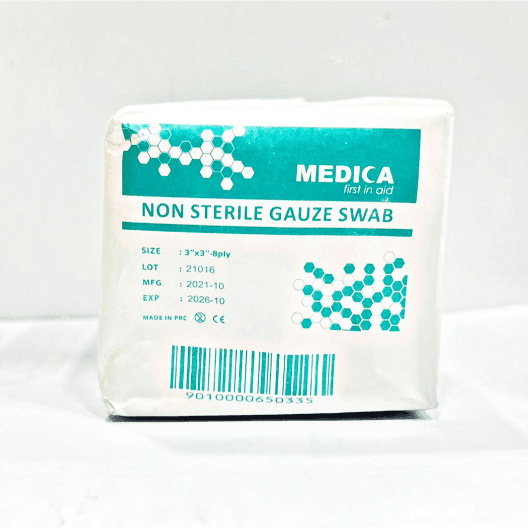 Medica Non Sterile Gauze Swab 3x3cm 8Ply 100 Pcs