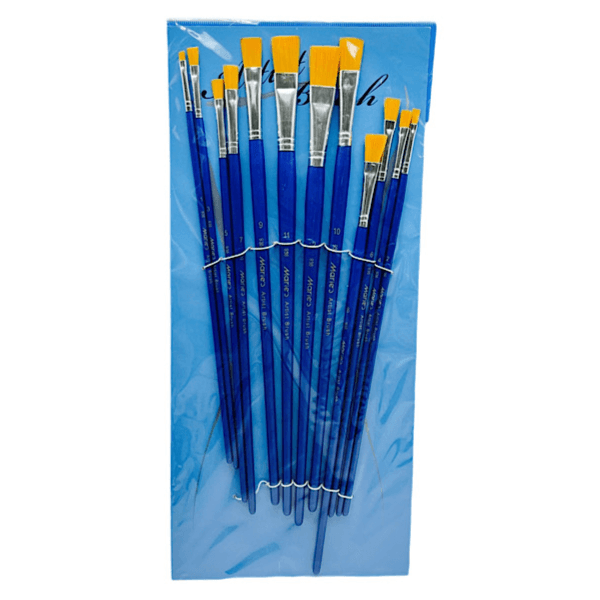 Marie's Artist Painting Brush 12 Piece Flat Brushes - 10292