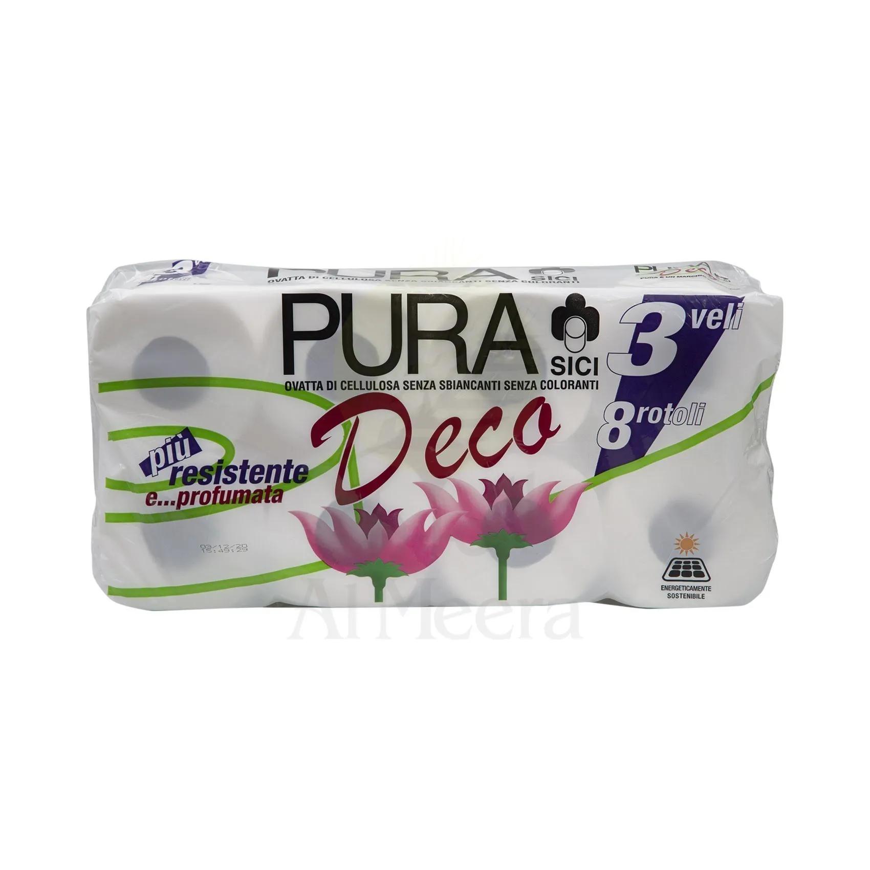 Pura - Toilet Roll Deco 3ply 1 X 8 X 8 Rolls