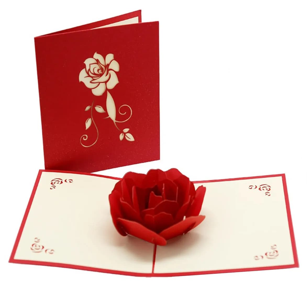 01 - 3D Red Flower Pop Up Card