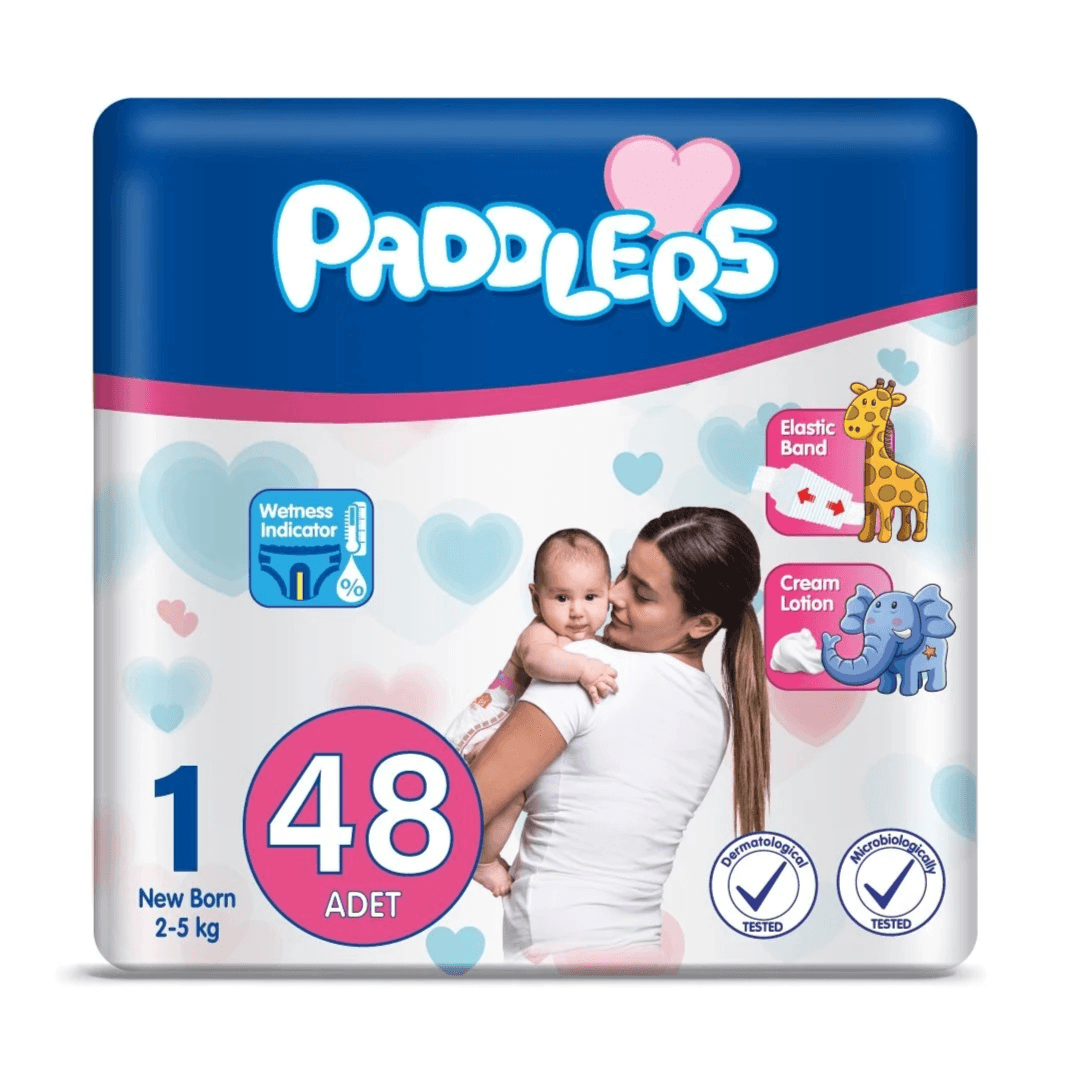 Paddlers Baby Diapers Number 1 Newborn 48 Pieces (2-5 Kg) Eco Package