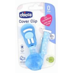 Chicco Clip With Teat Cover - Blue