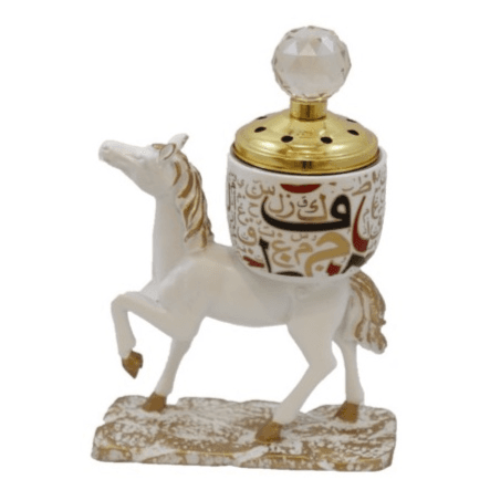 Bakhoor Burner Ceramic Horse White