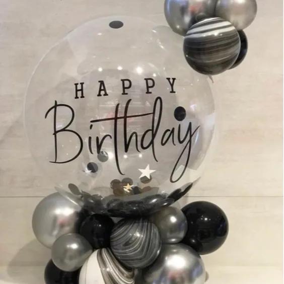 Center Piece Balloon Black With Bobo Balloon