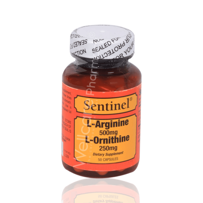 Sentinel L Arginine & L Ornithine 50 Capsules