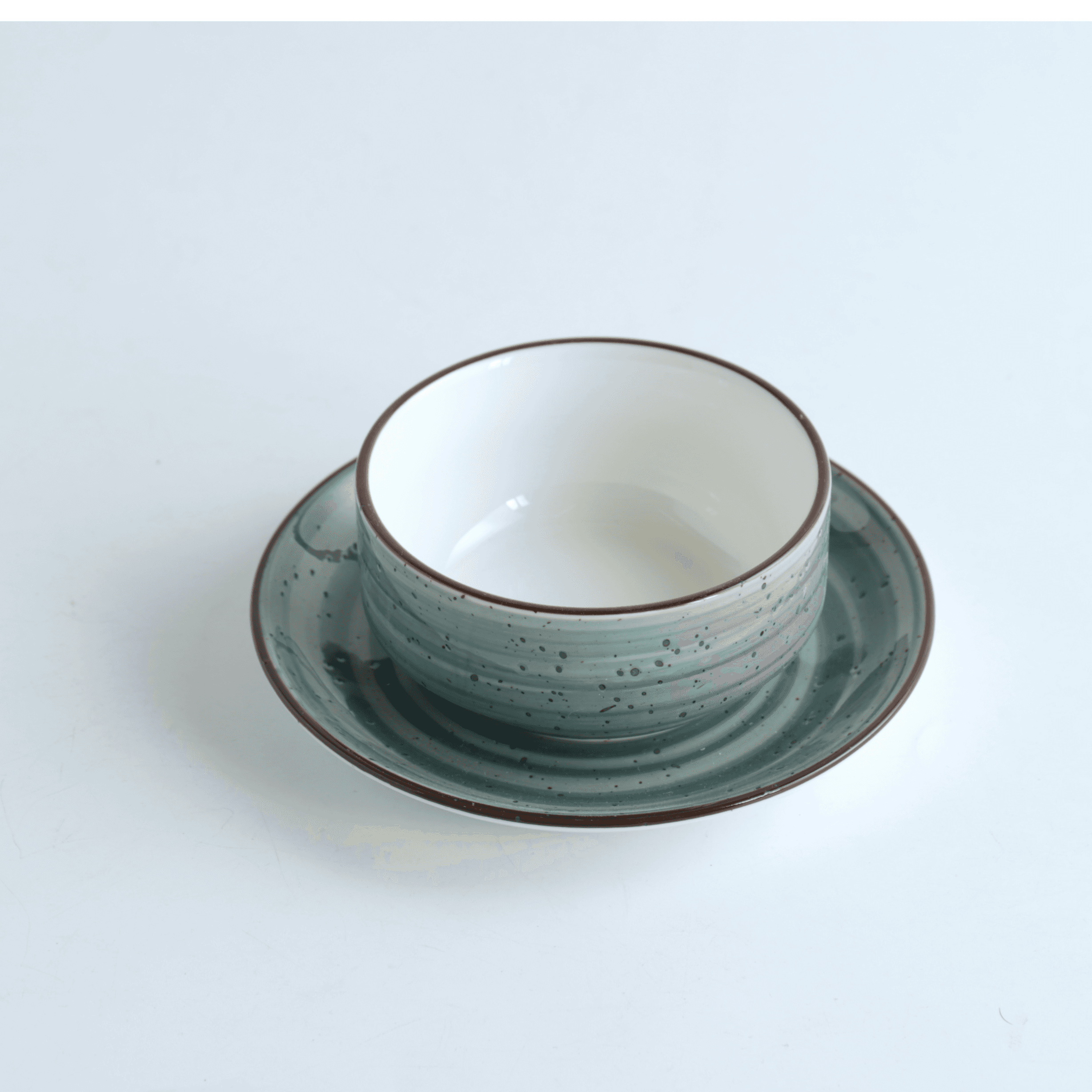 08-046Dg H.P Deco. Green / Soup Cup & Saucer 220 - 6251882026235