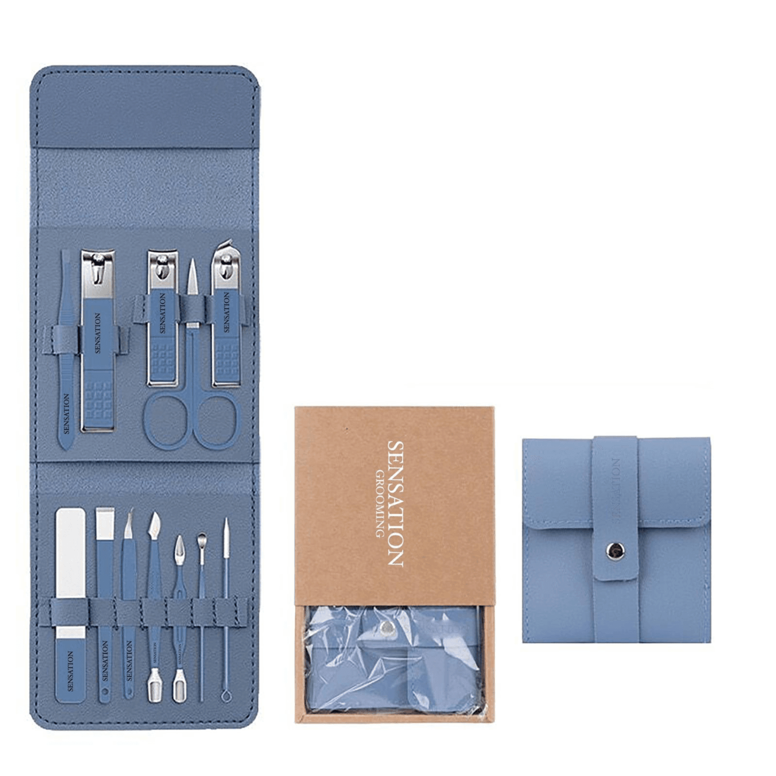 Luxury Sensation 12 Pieces Manicure Set  Saphire Blue