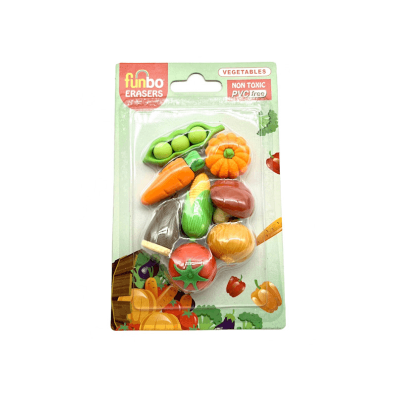 Funbo Erasers 6 Pcs Non Toxic, Vegetables - 8942