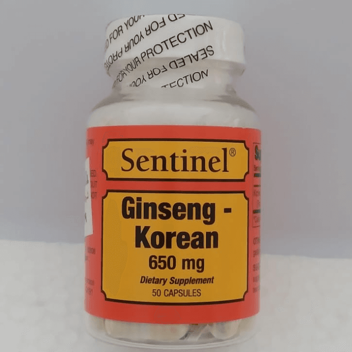 Sentinel Ginseng Korean 650mg 50 Tablets