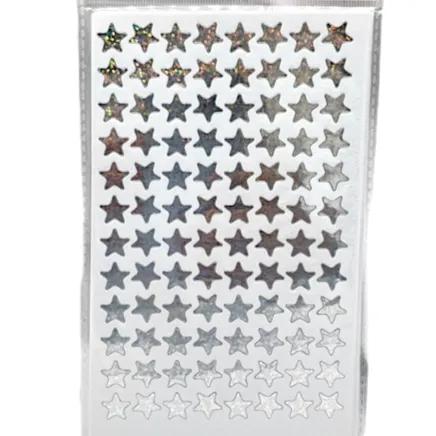 Small 10 Sheets Silver Star Stickers - 3286