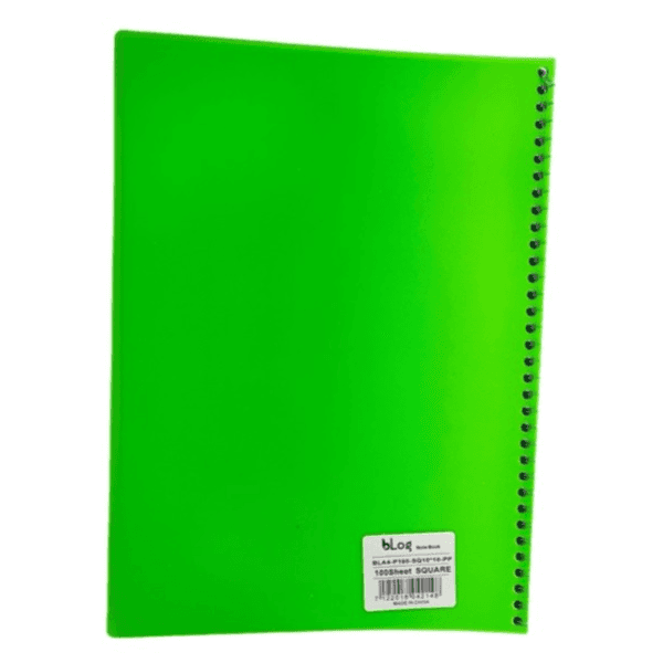 Blog University 10x10 Square Maths Notebook A4 Size 100 Sheets Light Green Colour - 3402