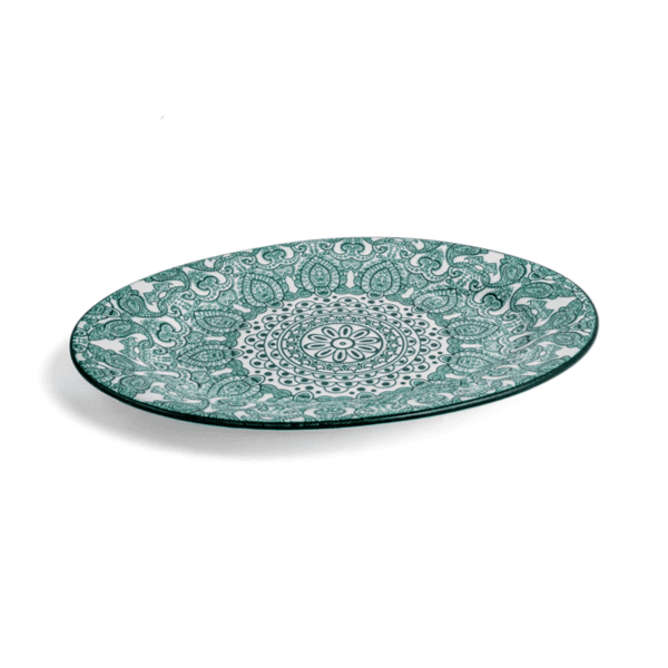 Che Brucia Oval Plate 12" / 30 Cm Green Arabesque/d03-096