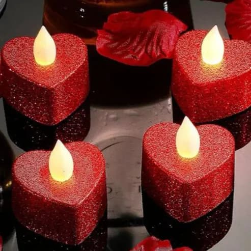 Red Heart Led Candle