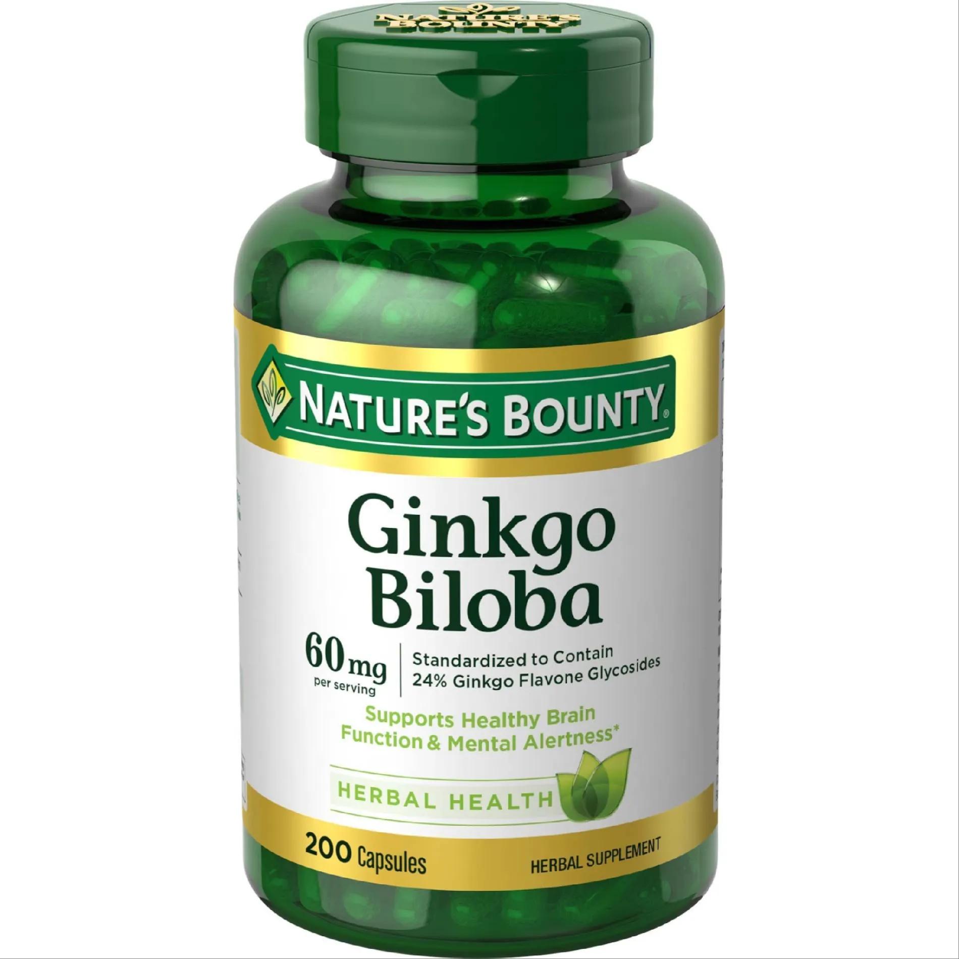 Nature's Bounty Ginkgo Biloba 60mg Capsule 200's