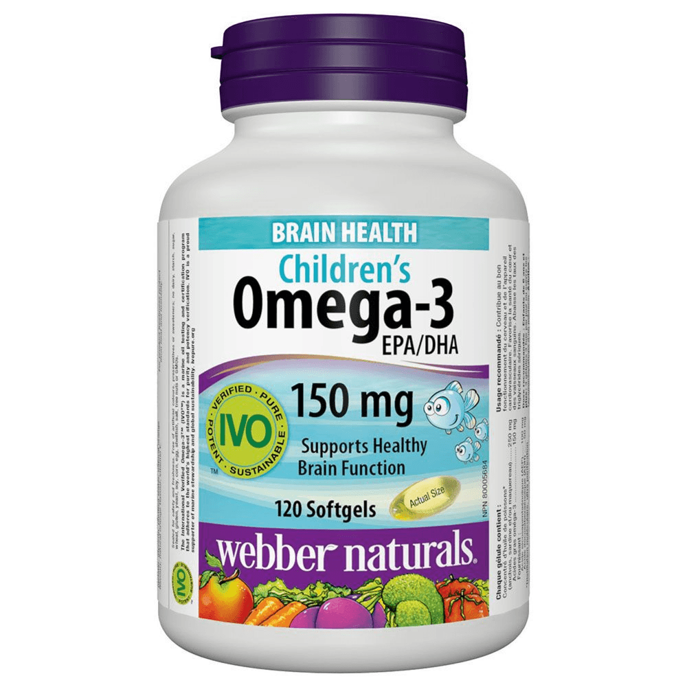 Webber Naturals Childrens Omega 3 150mg Sgc 120's