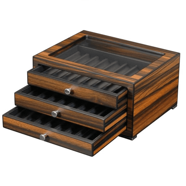 24 Slots Wooden Pen box