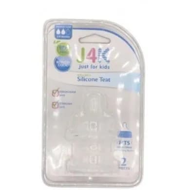 J4k Silicon Teat Feeding Bottle Nipple  Silicone Teat 2s - Medium Flow 3 To 6 Months