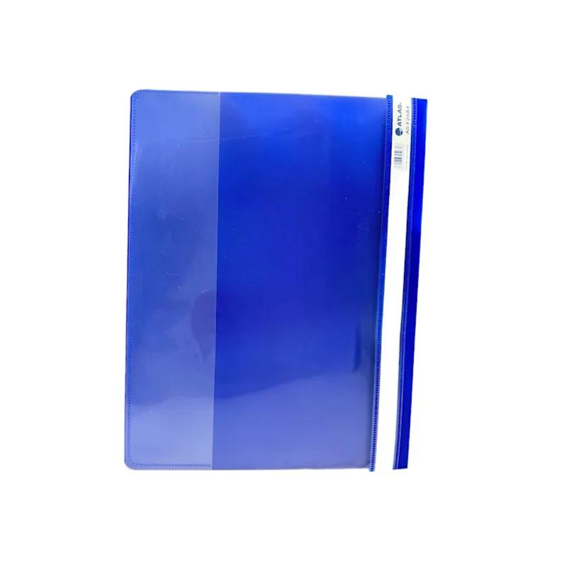 Atlas Transparent Flat Front Paper File, A4 Size Colour Navy Blue - As-f2684